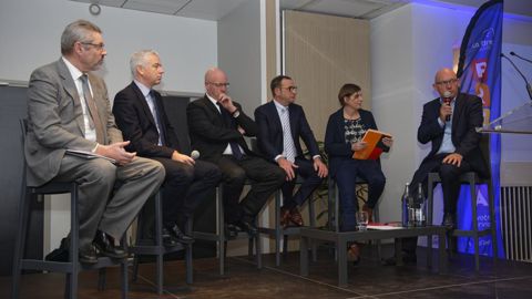 De gauche à droite, Martin Migonney, DG de Noriap, Damien François, le DGA, François Gaffet, le président, Francis Hennebert, président de La Flandre, Nathalie Ternois, directrice innovation et communication Noriap, Patrick Druart, directeur opérationnel La Flandre. © LA FLANDRE